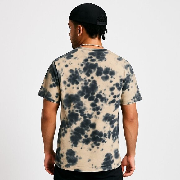 🌪️ Reason Tie-Dye Logo Tee, Gothic “Reason” Graphic (M), Black/Beige Streetwear - Picture 2 of 8